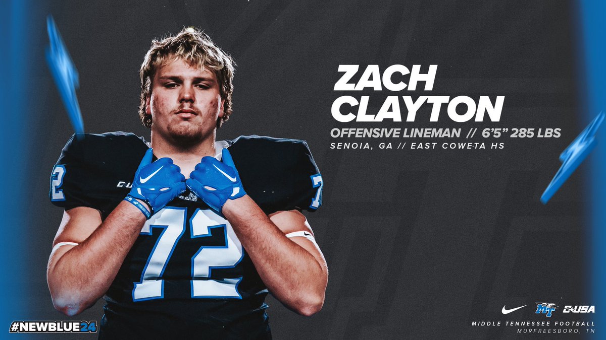 Middle Tennessee Football Recruiting (@mtfb_recruiting) on Twitter photo Welcome to the ‘Boro❗️<a href="/ZClayton86/">Zach Clayton</a> 
#NewBlue24 Welcome to the ‘Boro❗️<a href="/ZClayton86/">Zach Clayton</a> 
#NewBlue24