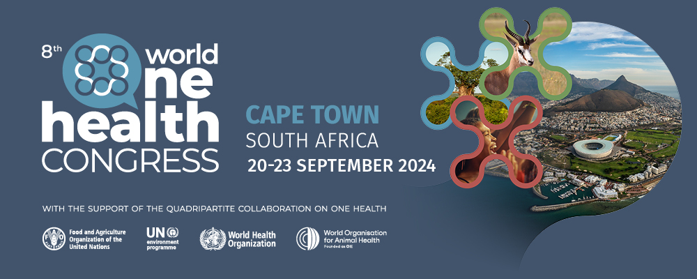 The next World One Health Congress is September 20-23, 2024, in Cape Town, South Africa!

Abstracts are now being accepted.  Grants are available to encourage participation of delegates from low & middle income countries.

More info: globalohc.org/8WOHC 
#OneHealth #WOHC2024