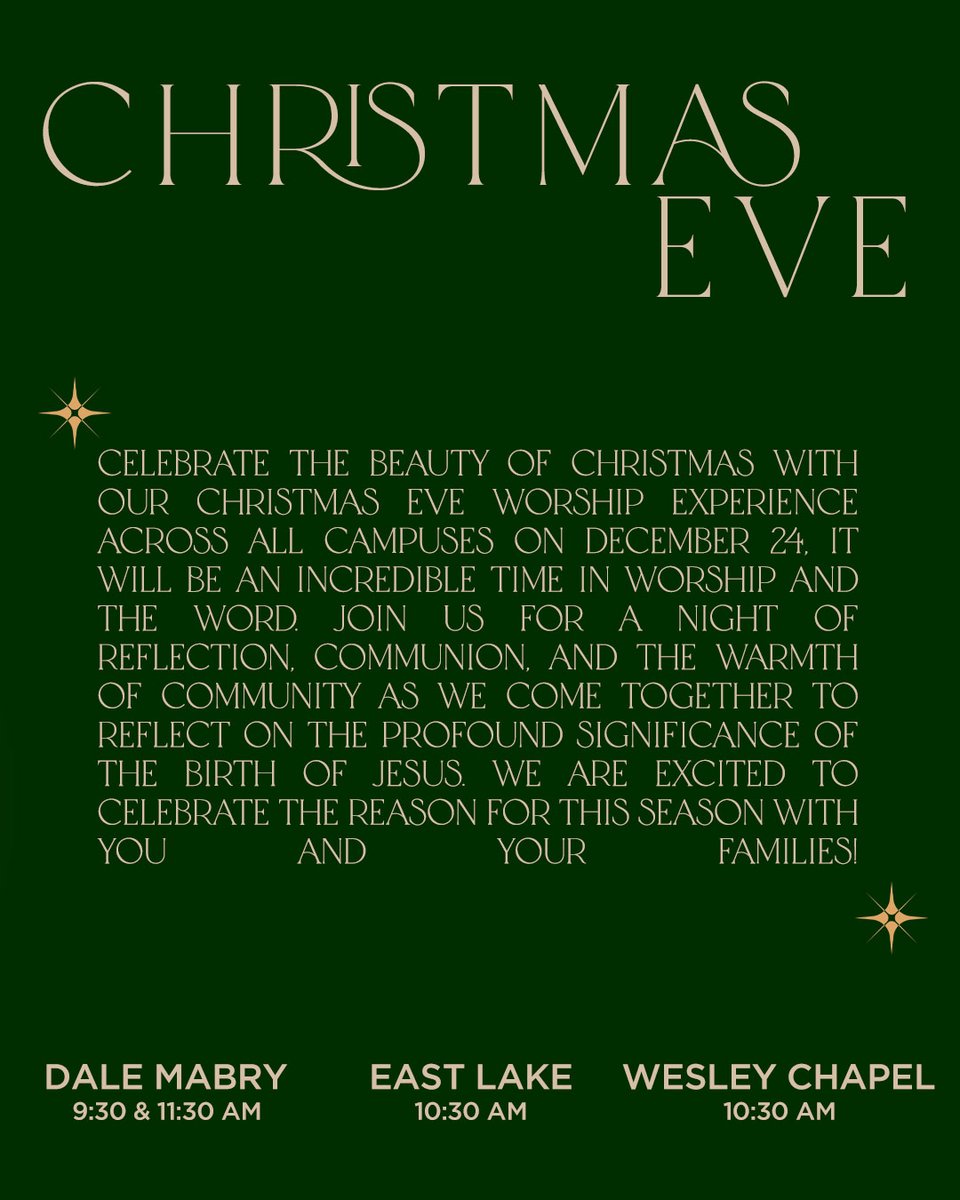 Christmas Eve is just a few days away, and we're so excited to celebrate with you! Swipe to see where you and your family can join us this Sunday 🤟