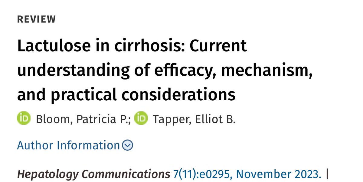 ⭐️ Everything you need to know about #Lactulose in Cirrhosis‼️ ✅-out this 🔥 Review 📑 in @HepCommJournal #LiverTwitter #GITwitter journals.lww.com/hepcomm/fullte… 🧵 below!