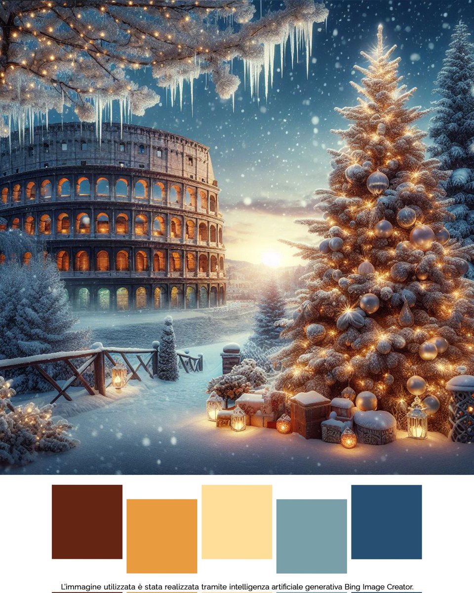 hello_im_fra's tweet photo. "Christmas Time, snow &amp; #Colosseum"
[The prompt used is based on a prompt by @Clanwarz that I adapted / modified]
#ai #aiart #dalle #bing #aigenerated #OpenAl #digitalart #generativeart #colorpaletteinspiration #christmastime #roma https://t.co/Lt95rUjnLn