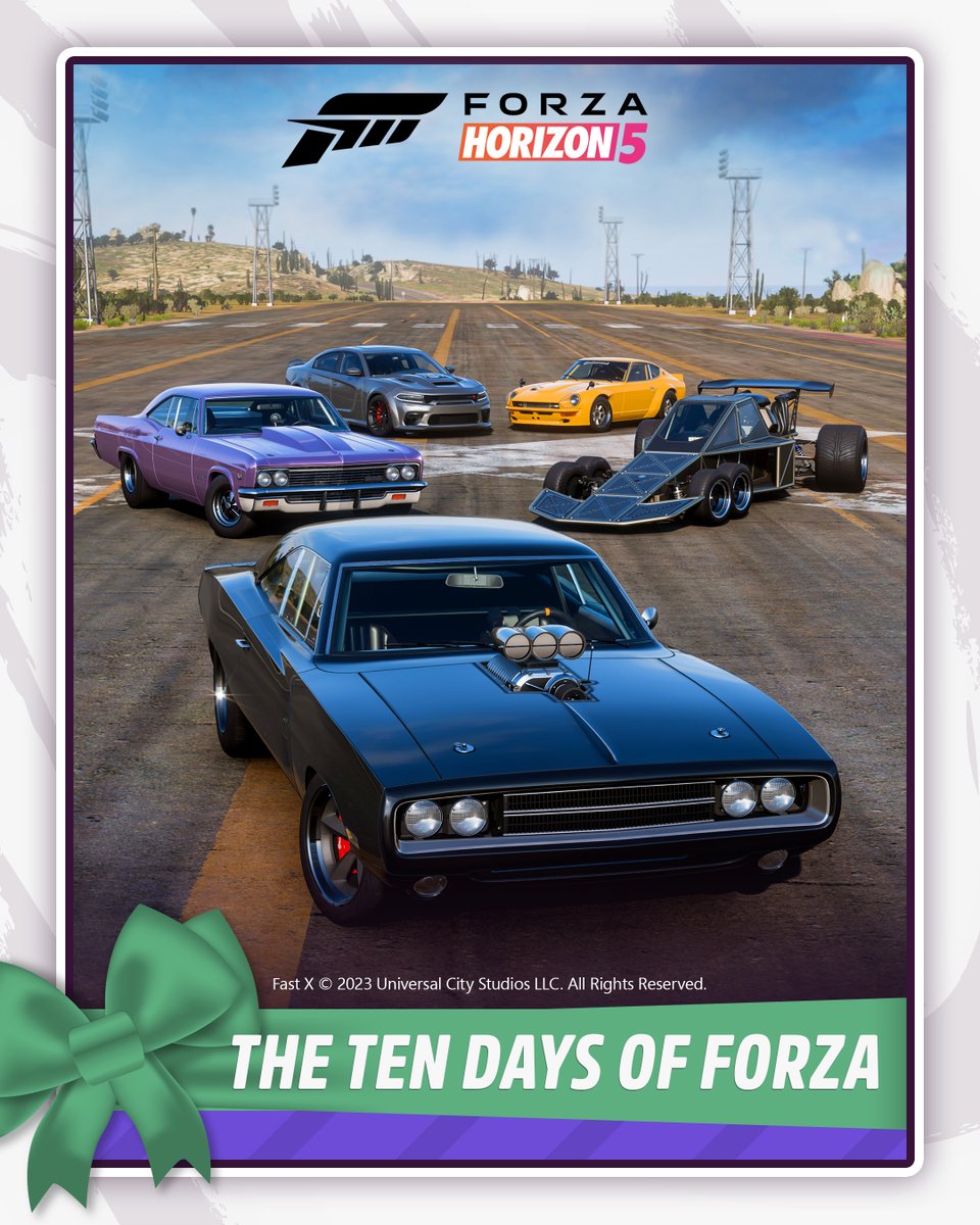 Pro tip for today's 10 Days of Forza: When we ask you to tag three friends, we can't actually prove if you're friends with Beyonce or <a href="/Xbox/">Xbox</a>, so tag away. 

Today is the Fast X Car Pack - retweet this, tag three "friends" and follow us!
Official rules: bit.ly/3RGOmuY