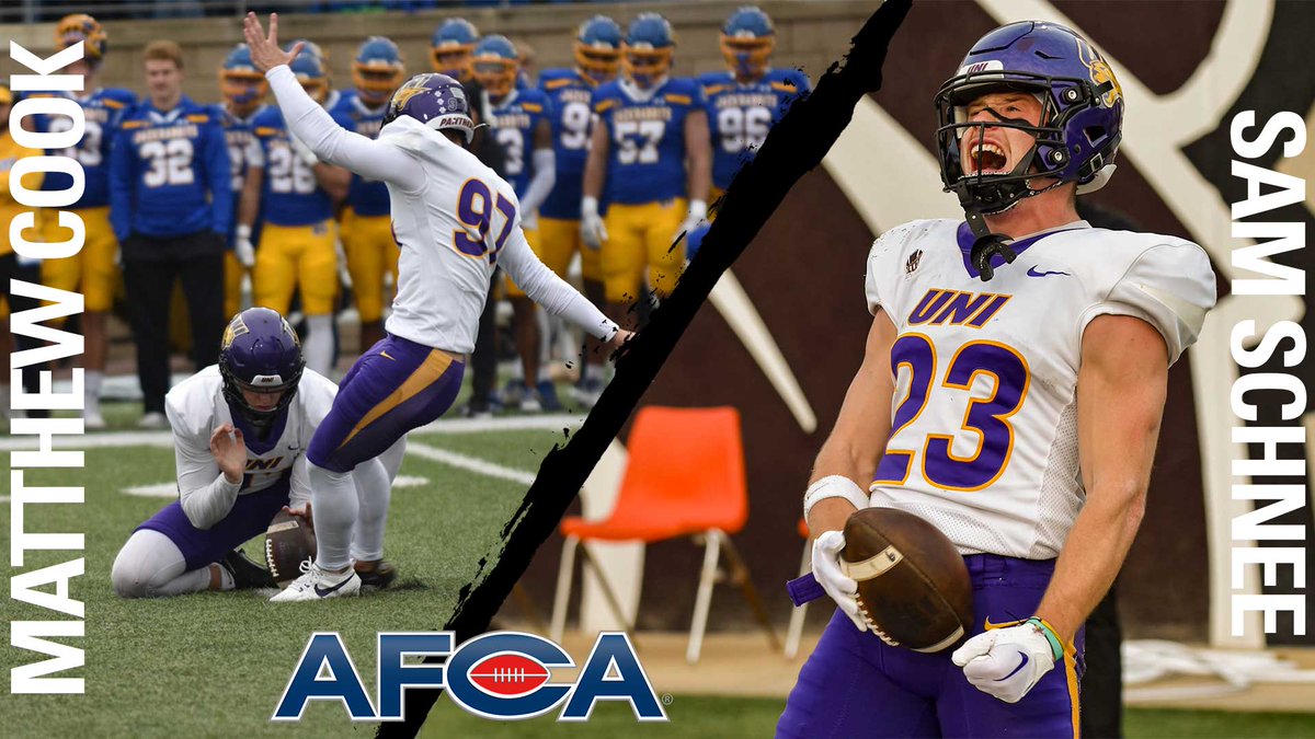 Congrats to Matthew Cook and Sam Schnee on being named AFCA All-Americans! 📰: bit.ly/48v74eR #EverLoyal #1UNI