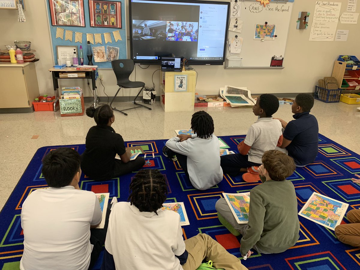 ECES 5th graders playing Mystery Game with other students in New York. Making new friends beyond our walls. <a href="/PikeSchools/">Pike Twnshp Schools</a> <a href="/ECES_Pike/">Eagle Creek Elem</a> <a href="/FulbrightPrgrm/">The Fulbright Program</a> <a href="/CiTiKristin/">Kristin Edwards</a>