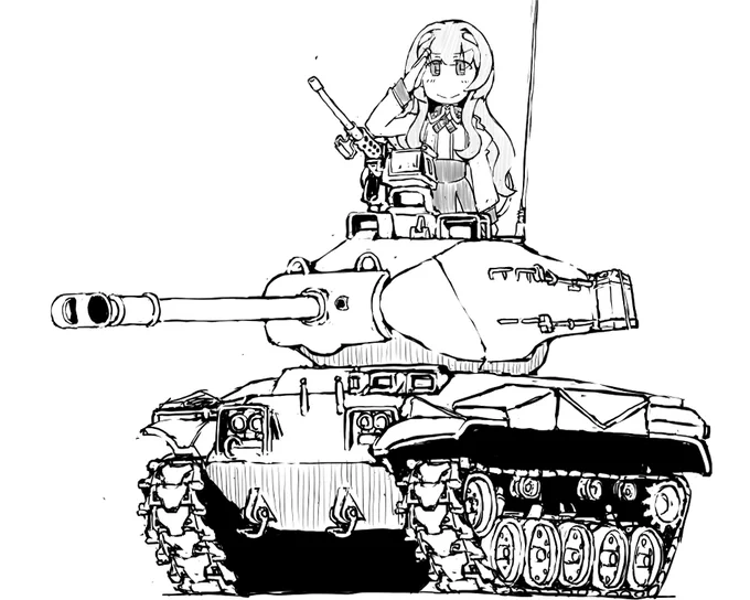 艦これ以外のラクガキ?M41軽戦車とヘレナさん
1946年にM24チャーフィーの後継として生まれたウォーカーブルドッグ
日本でも陸自に1983年くらいまで居たんだっけかな?アメリカからの供与装備だったので退役した車両は返却されましたが一部はアメリカから台湾へ再供与されたとか? 