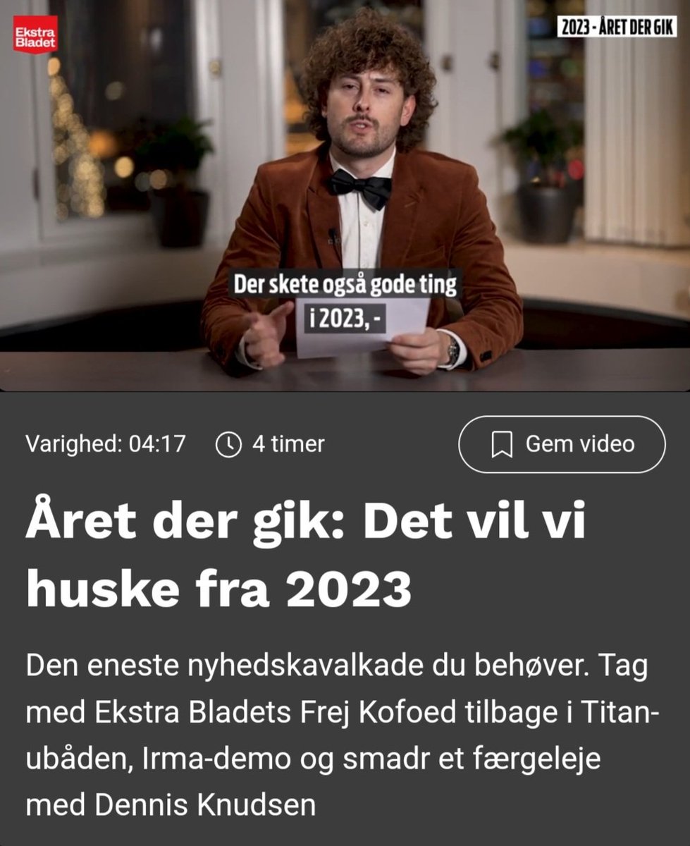 Der skete også gode ting i 2023...
Nyd <a href="/FrejKofoed/">Frej Kofoed</a>'s årskavalkade her: ekstrabladet.dk/play/article10… <a href="/EkstraBladet/">Ekstra Bladet</a>