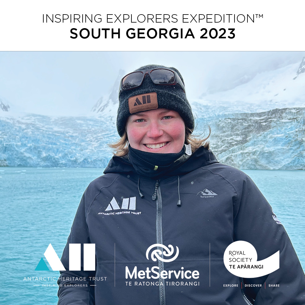 Inspiring Explorer Dr Kaitlyn Martin had many inspiring moments on our expedition to the sub-Antarctic island of South Georgia. As the @royalsocietynz representative on the expedition, Kaitlyn led the Education outreach team. Read her blog here: nzaht.org/expedition-blo…