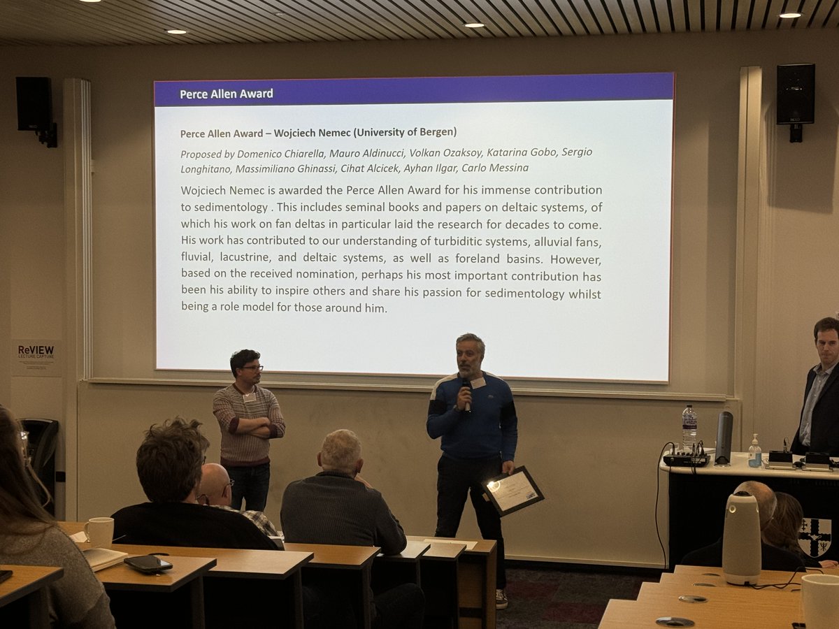 nocode_dc's tweet image. Super honored to have collected the @brit_seds Perce Allen #Award on Wojtek Nemec's behalf. Wojtek was a great sedimentologist and he fully deserved it.
Thanks to the friends who supported the nomination and the award committee for their decision.
#sedimentology