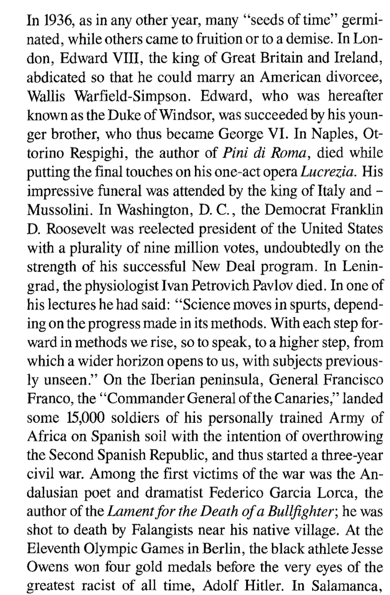UneBiologiste's tweet photo. After reading the paper, I looked him up online. I was amused to learn that the year highlighted by his paper, 1936 -- a year which he brilliantly introduces in the attached excerpt, was also the year he was born. 
And sadly, this year, 2023, was the year of his death. https://t.co/jtgDx0GZiD
