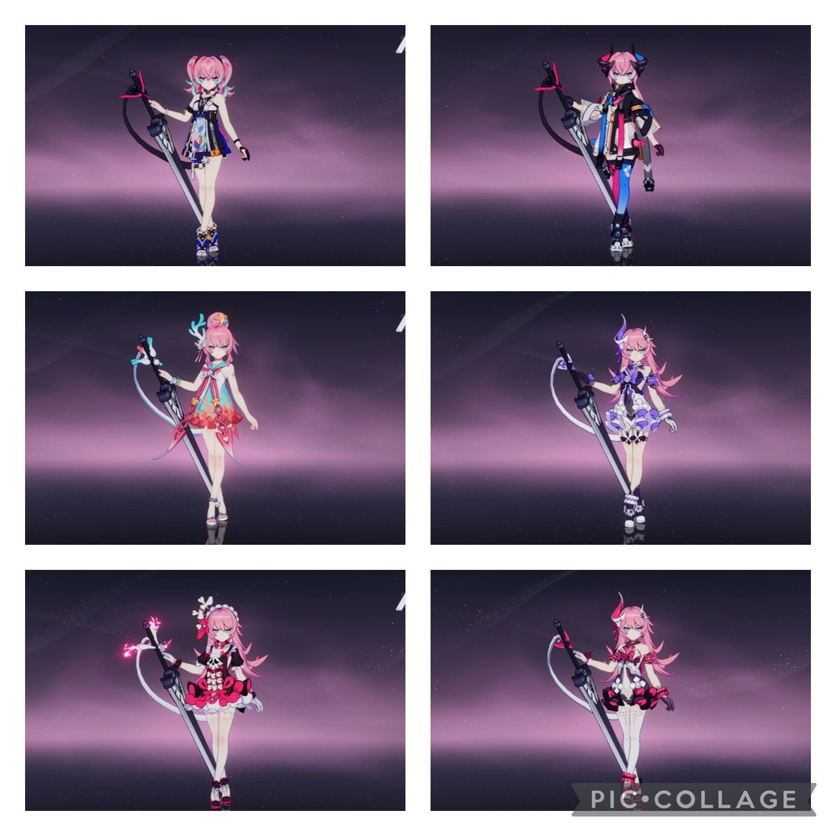 #HonkaiImapct3rd My ratings for the Olenyeva sisters' outfits:

Starting with Rozaliya,

MOLOTOV CHERRY

Default - 5/5
Gothic Rozamary - 5/5
Violet Dreamscape - 4.5/5
Coral Sunrise - 5/5
Fervent Tempo - 5/5
8-Bit Fever - 4.5/5