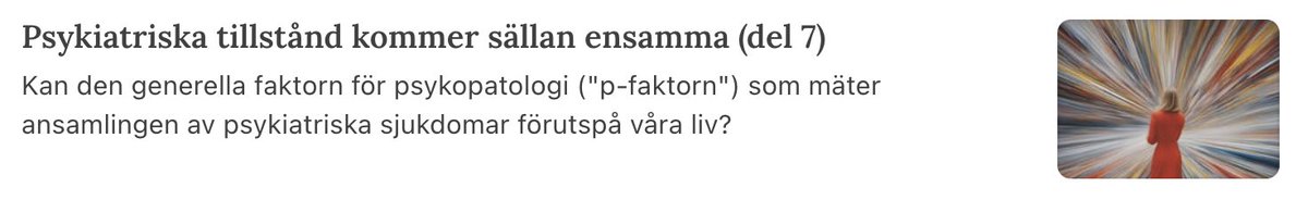 I morgon publiceras det näst sista brevet i min långa serie om överlappen mellan psykiatriska tillstånd. Prenumerera redan nu: arvmiljoslump.se