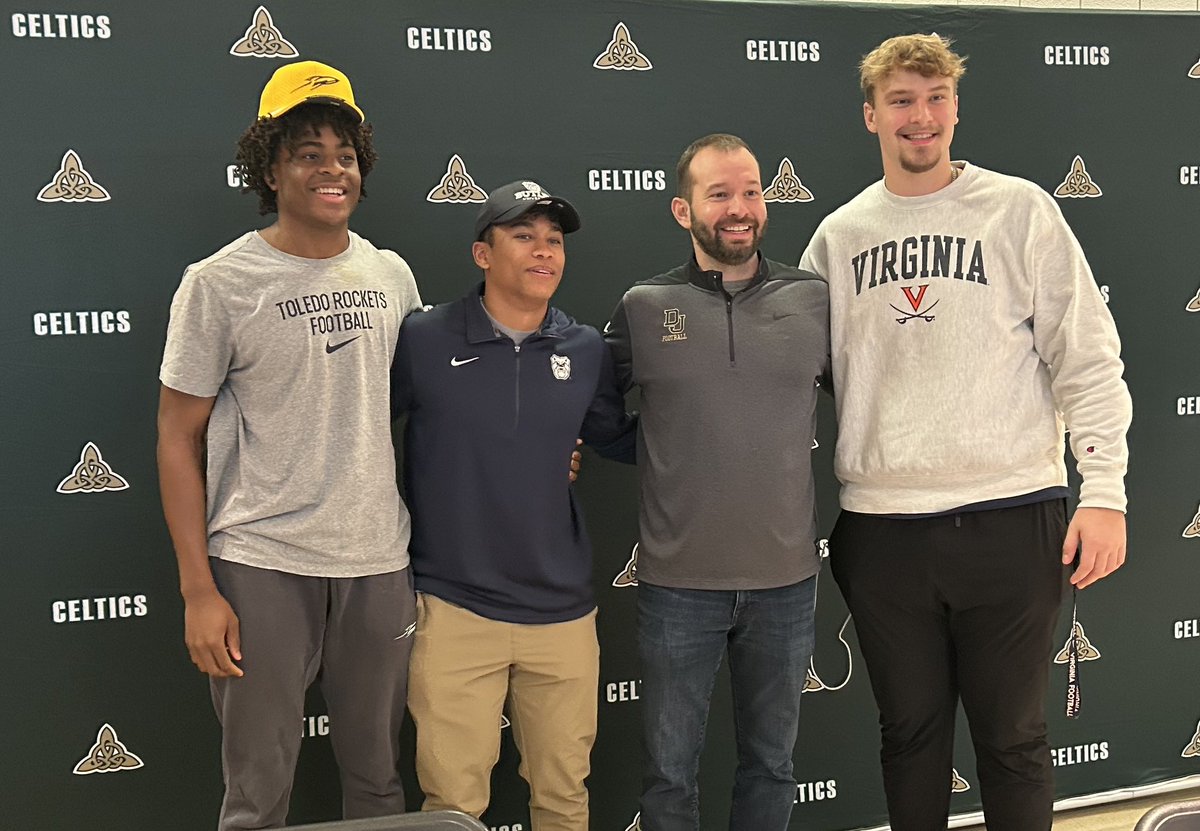 CeltsFootball's tweet image. The Dublin High School football program is proud of these three exceptional athletes who will continue their game at the next level. #GoCelts #Together @AlfordBraydon @DaneW72 @EzirimArinze @CoachGlass2