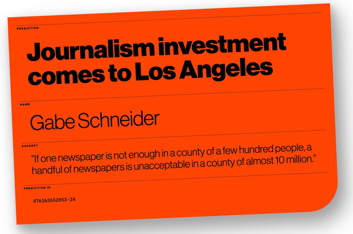 “If one newspaper is not enough in a county of a few hundred people, a handful of newspapers is unacceptable in a county of almost 10 million.” @gabemschneider buff.ly/3GQgQMB