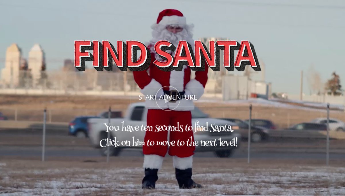 Interactive video?  Kill some time at work by finding Santa in our interactive video game.  Keep your eyes peeled!  findsanta.co #interactivevideo