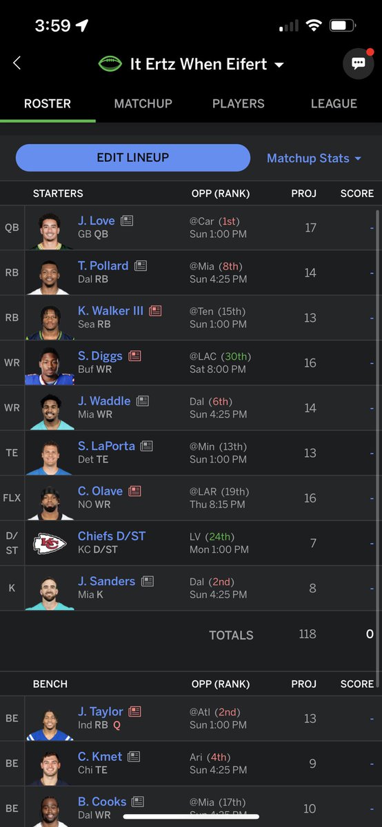 ScooterZ24's tweet image. Having a baby tomorrow won’t have time to adjust lineup need to know if this is the team to roll with in ppr this week! @JameyEisenberg @ZBrook @heathcummingssr #ASKFFT