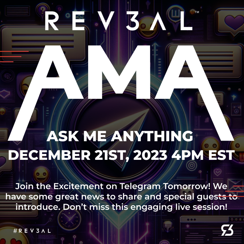 🚀 "Join the Excitement on Telegram Tomorrow! We have some great news to share and special guests to introduce. Don’t miss this engaging live session! 🌟 #REV3ALUpdate #TelegramEvent" 🚀