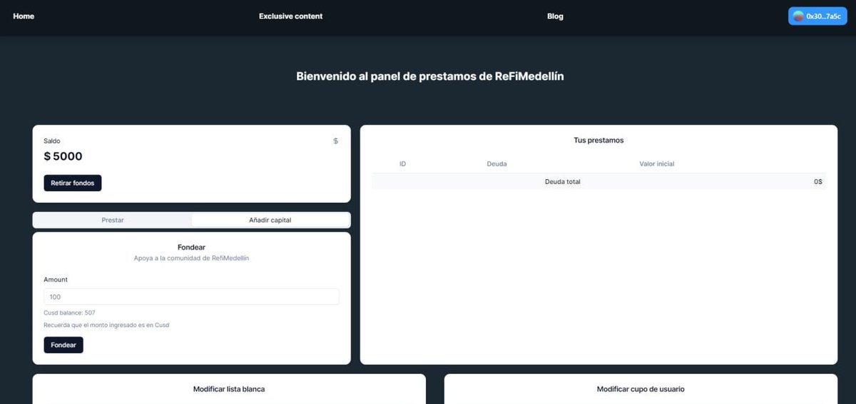 ReFiMedellin's tweet photo. 🎉 We're thrilled to announce the launch of our lending panel for the @ReFiMedellin community! 🏦💙
To kick things off, here's how you can be a part of it.
👇 https://t.co/59bpQJiPFF