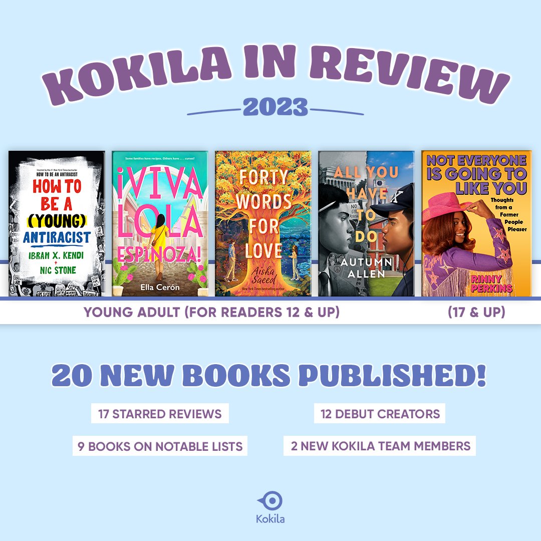 📚 Swipe for Kokila’s 2023 in review. We’re proud to announce that 20 new Kokila books were published in 2023 from this list of stellar creators. Thank you for trusting us to publish your work and thank you to all our readers! 📚 #teamkokila #2023YearInReview #reading #kidlit