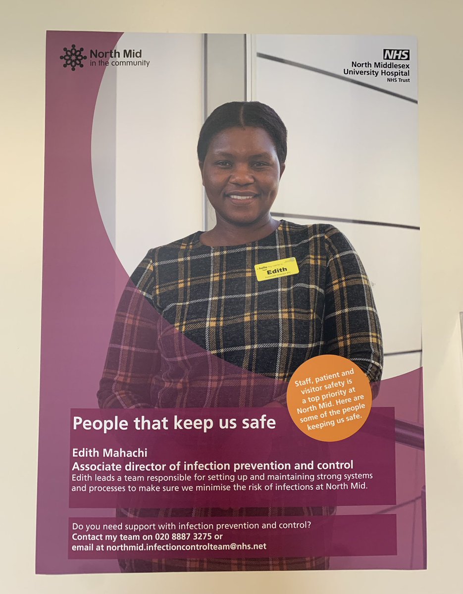 Loving our new @NorthMidNHS @NMITCommunity posters of #VIP staff & the role they play in keeping everyone safe #IPC @lenny_byrne