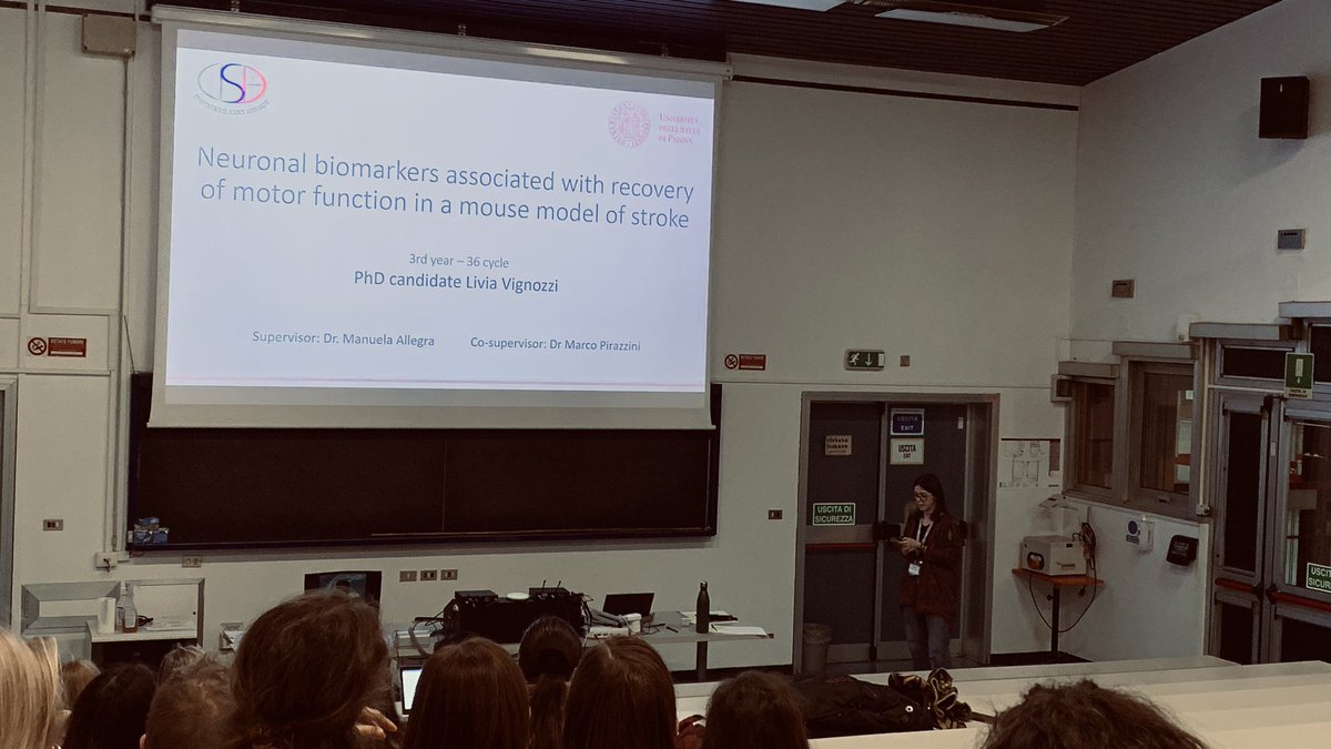 Here the final progress report of <a href="/livia_vignozzi/">Livia Vignozzi</a> about #stroke in adults, discussing about #recovery and #future #therapeutical #biomarkers ! 

Proud of you! ✌🏻
Keep your energy! 

<a href="/UniPadova/">Università di Padova</a> <a href="/dsb_unipd/">@dsb_unipd</a> <a href="/PhD_DSB_UniPD/">PhD in Biomedical Sciences - UNIPD</a>