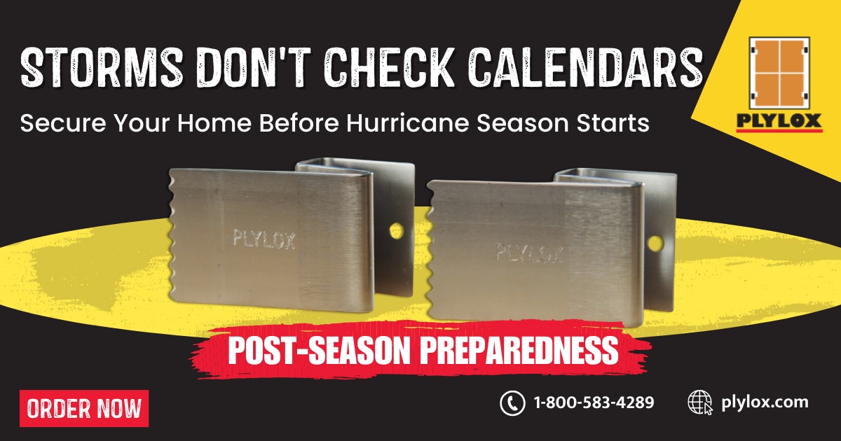 The hurricane season may be over, but that doesn't mean you can let your guard down! Don't forget to make sure your home is prepared for next season with hurricane clips. Storms don't check calendars, so make sure your home is secure now to get ready for the next season. Don'...
