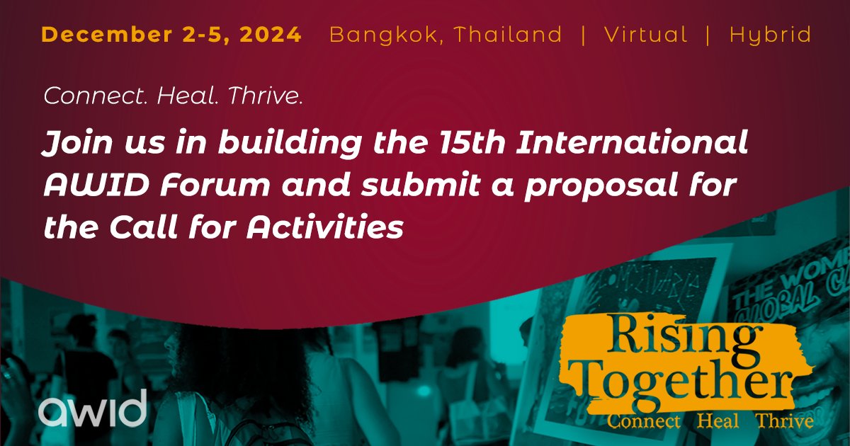 Attention all feminist activists: apply today to organize an activity for the 15th International #AWIDForum2024. Join the co-creation AWID’s 15th International Forum and submit a proposal through the #CallForActivities. 📮 bit.ly/3TmkDsp
