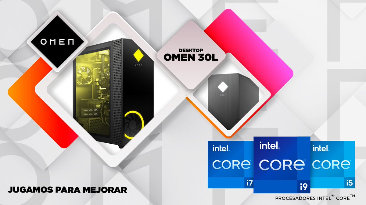 ¡Sácale el máximo a tu lado gamer! El  nuevo #OMEN30L, tiene un potente  desktop con procesadores Intel®  Core™ para que juegues sin límites⚡.  OMEN, jugamos para mejorar.