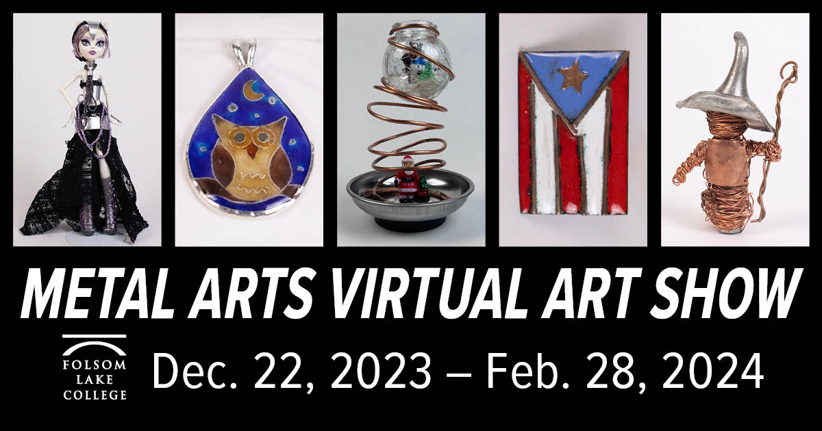 FLC's Visual Arts Department and the Metal Arts program are proud to present a #virtualartshow of the Fall 2023 student pieces. Take a virtual tour of the exhibit now at flc.losrios.edu/metal-arts.