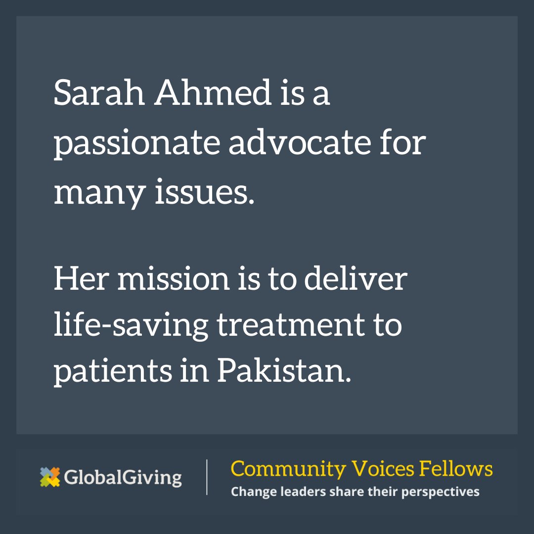 Sarah Ahmed loves to raise her voice for many #issues, and advocate effectively. Her work with @MustafaSociety allows her to channel her #passion in several ways. Sarah will be published next to the other GlobalGiving Community Voices Fellows. Read more: bit.ly/3GRYnPH