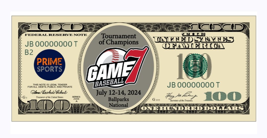 Game 7 Baseball (@game7baseball) on Twitter photo Finish 1st or 2nd in any <a href="/game7baseball/">Game 7 Baseball</a> event and receive an invite and $100 voucher to The Tournament Of Champions <a href="/bpnational/">Ballparks National</a> on 7/12 Finish 1st or 2nd in any <a href="/game7baseball/">Game 7 Baseball</a> event and receive an invite and $100 voucher to The Tournament Of Champions <a href="/bpnational/">Ballparks National</a> on 7/12