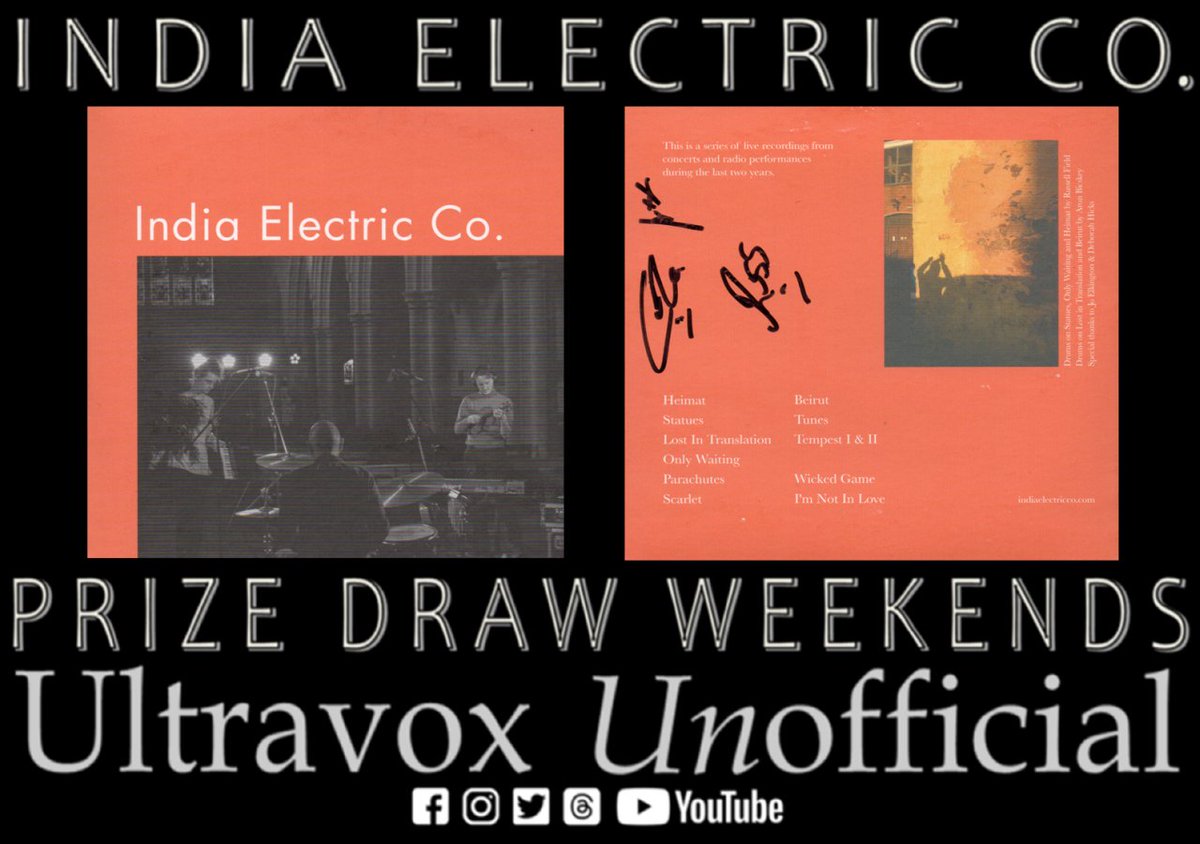 FINAL WEEK OF THE INDIA ELECTRIC CO. PRIZE DRAWS ..... ALL you have to do to be in with a chance to WIN this 'Live Recordings' album released in April 2022 is LIKE & REPOST THIS POST. You have until 6.00pm (UK) this coming Friday to enter. Will send Worldwide ... GOOD LUCK !!