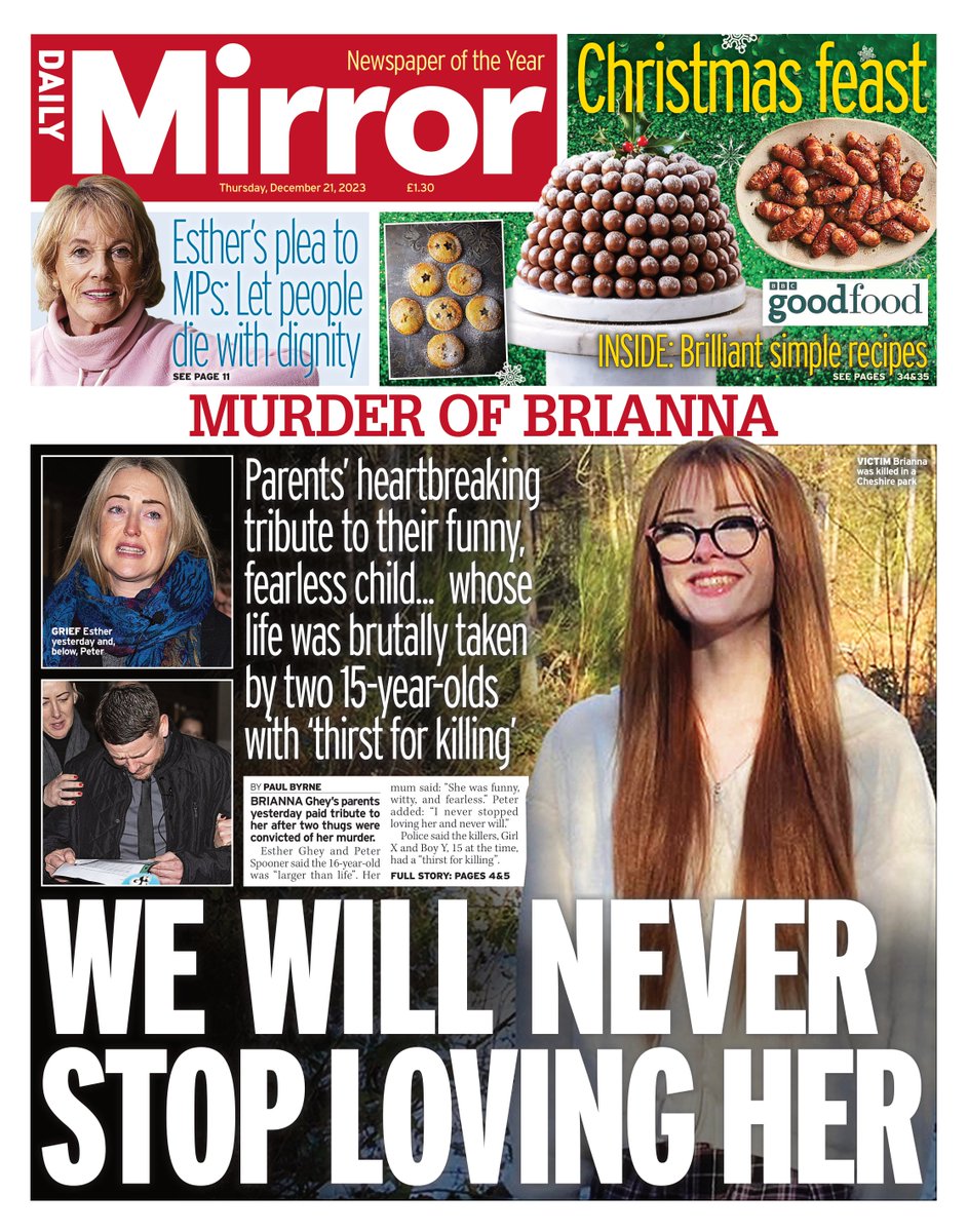 Daily Mirror: We will never stop loving her #TomorrowsPapersToday