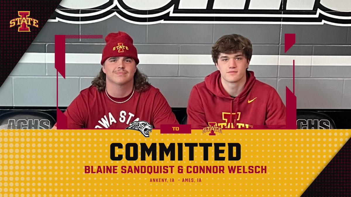 Congratulations to @achs_jaguar teammates @BlaineSand00 & @WelschConnor on becoming Cyclones