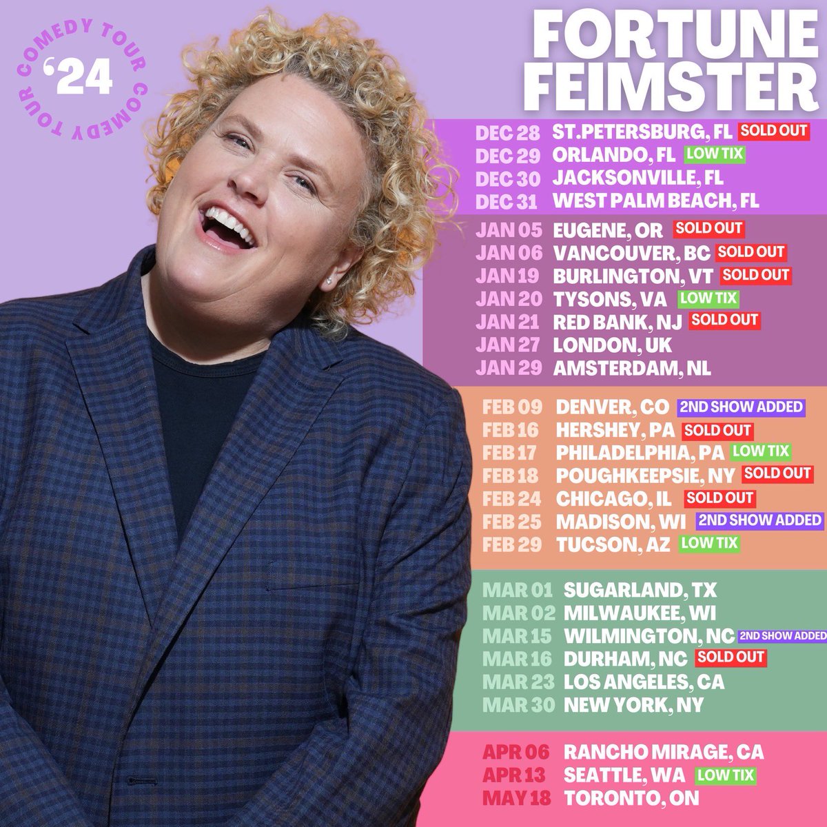 Tickets are going fast for the final leg of my Live Laugh Love tour! (They make the perfect holiday gift 🎁) So head to my website and grab yours before they’re gone! fortunefeimster.komi.io