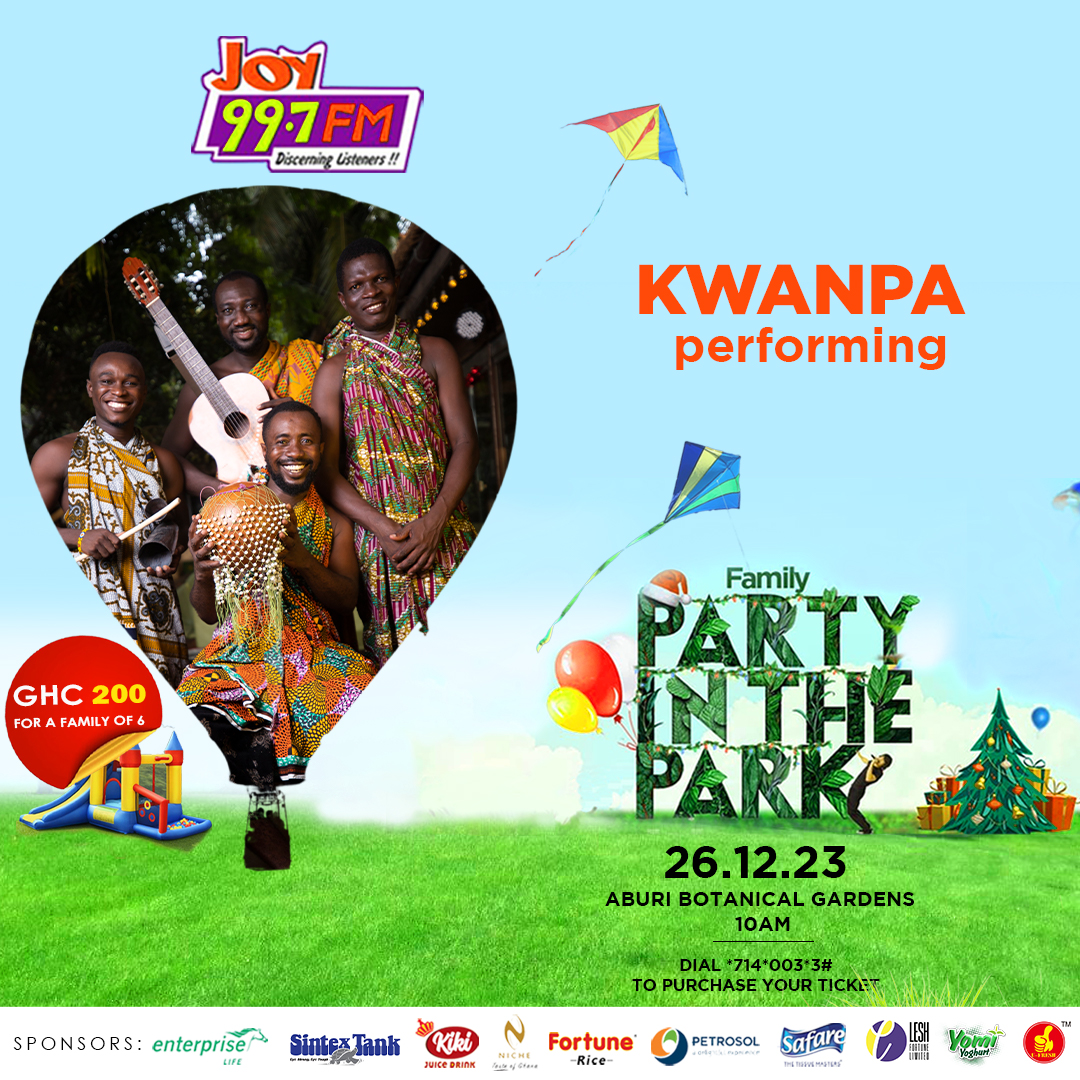 Get ready to groove at the Joy FM Family Party In The Park! 🎉 Dial *714*003*3# to grab your ticket and witness the incredible performance of @Kwanpagh. It's going to be 🔥! #JoyPIP.