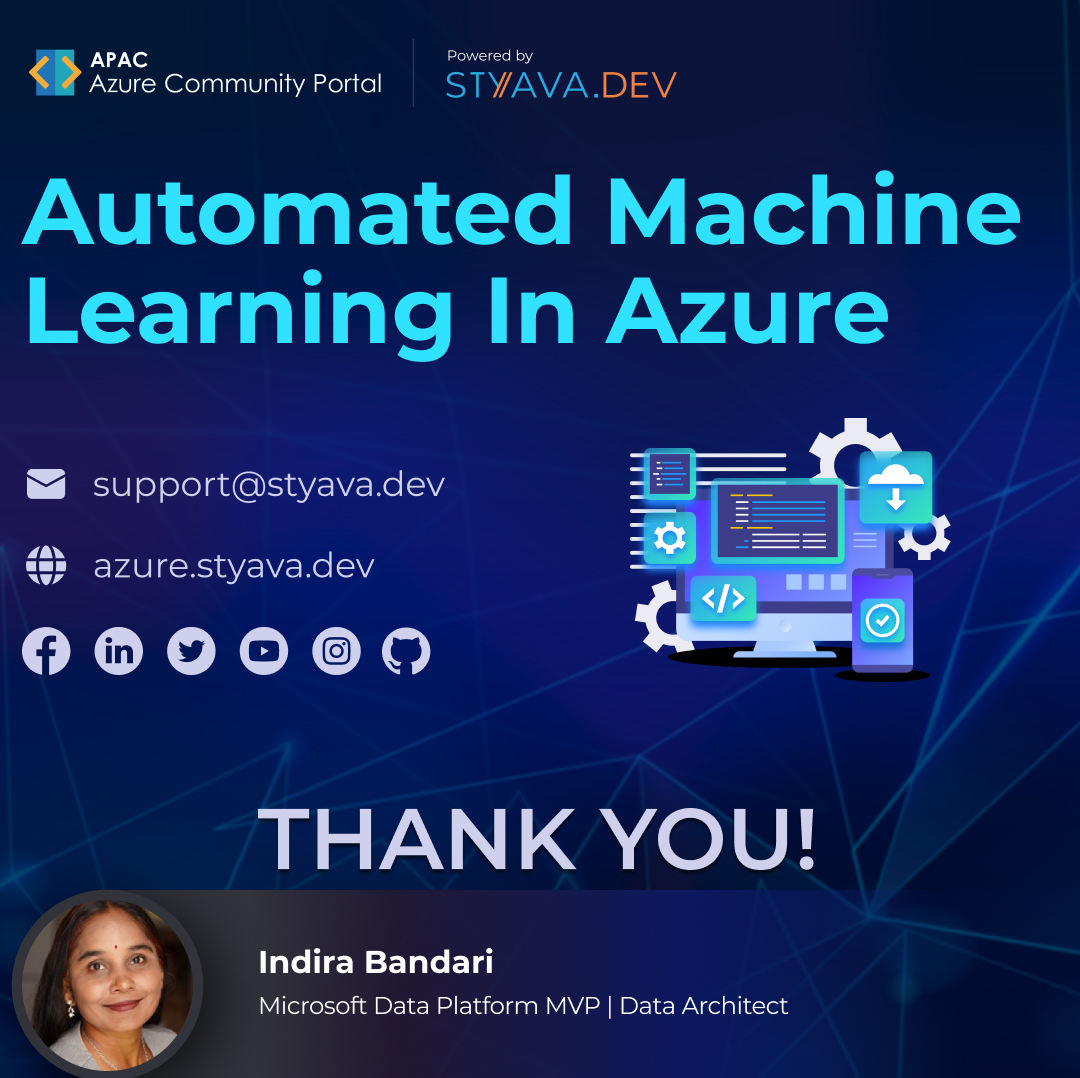 StyavaD's tweet image. An enriching session that delved into the world of Azure Automated Machine Learning (AutoML), offering opportunity to gain insights into accelerating their AI development journey. 

Watch the recording: smpl.is/8c2y5

#AzureAutoML #AIdevelopment #MachineLearning