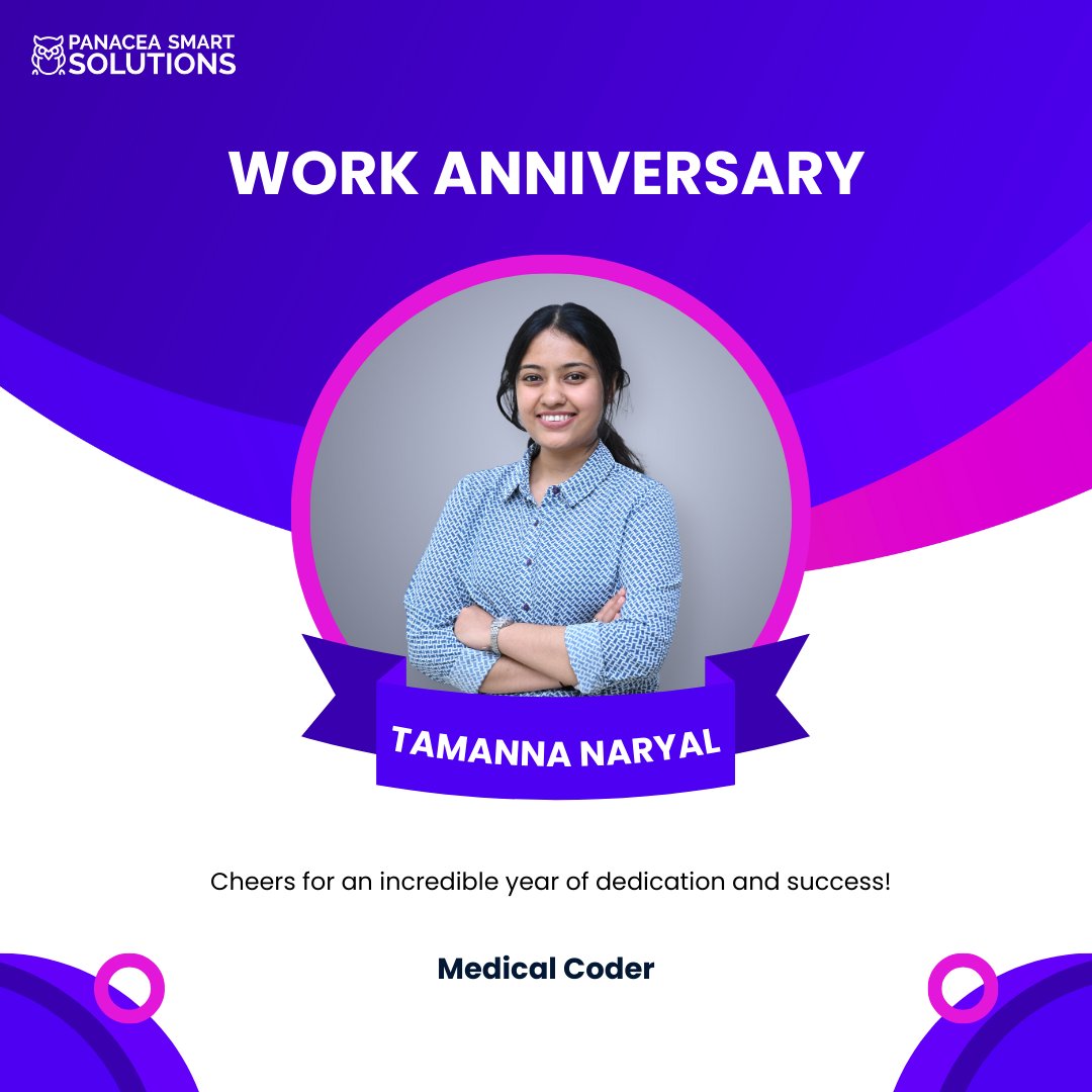 Congratulations to our ace Medical Coder, Tamanna Naryal, on an impressive year of excellence! 🎉💻 Your precision, dedication, and expertise have been invaluable. 

#CodingExpertise #workanniversary #billingexpertise #teampanacea #milestonecelebration #panaceasmartsolutions