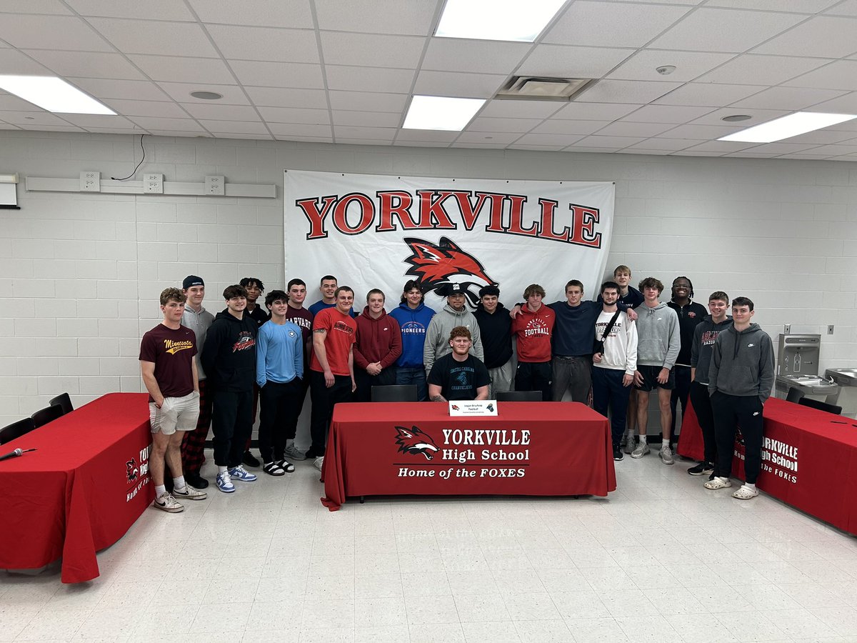 Yorkville Foxes (@yhsathletics115) on Twitter photo Congratulations to Logan Brasfield on committing to attend school and play football at <a href="/CoastalFootball/">Coastal Football</a>! Go Foxes! Congratulations to Logan Brasfield on committing to attend school and play football at <a href="/CoastalFootball/">Coastal Football</a>! Go Foxes!
