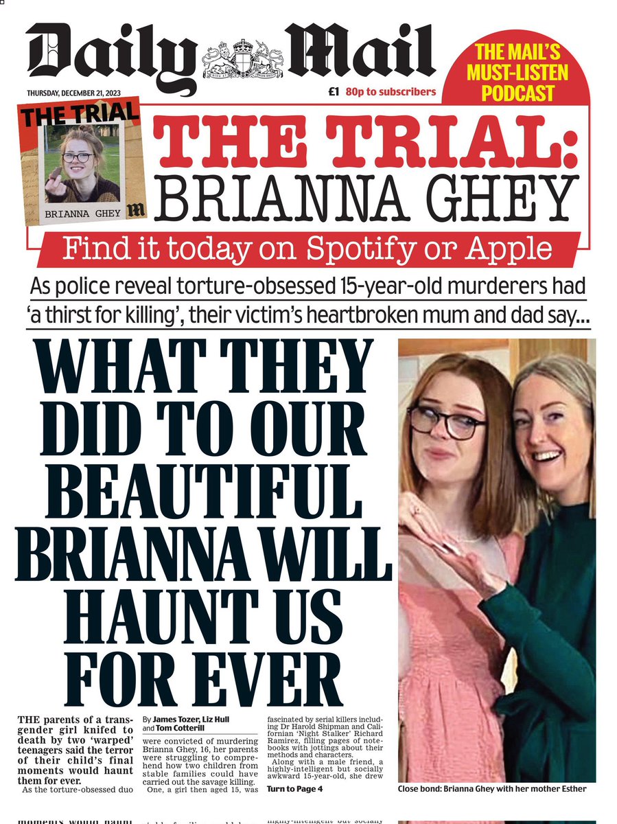 What a difference a day makes… The deeply transphobic UK press cried crocodile tears over Brianna’s death, hot on the heels of a relentless campaign of anti-trans propaganda, and gloating about Govt guidance to dehumanise trans kids! 😣 #hypocrites #tomorrowspaperstoday