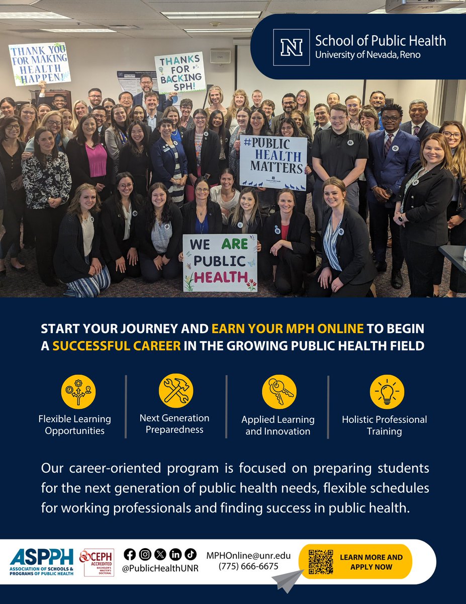 Our career-oriented program is focused on preparing students for the next generation of public health needs, flexible schedules for working professionals and finding success in public health. Apply for the Online Maser of Public Health program today! unr.edu/public-health/…