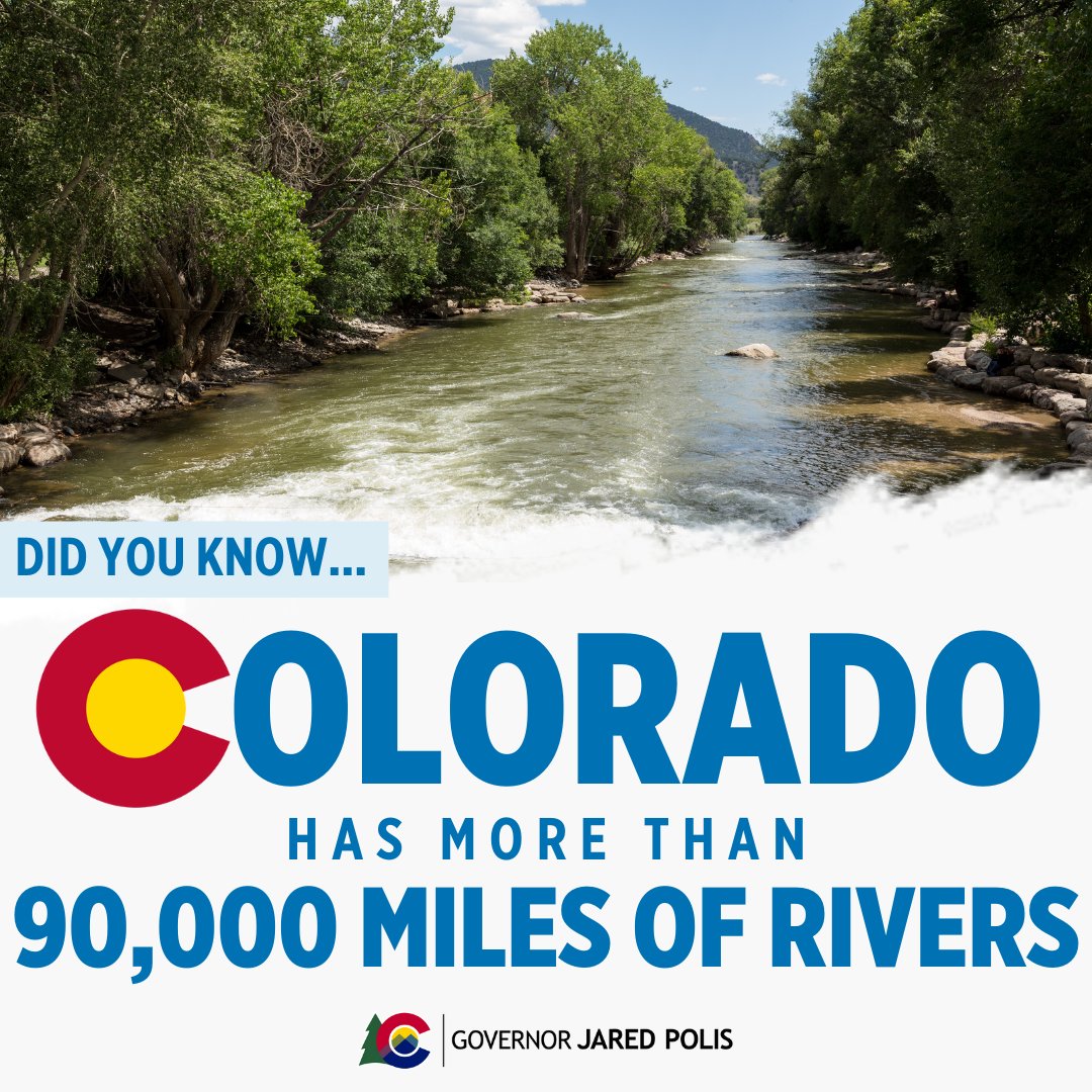 Colorado has 158 named rivers flowing through the state, totaling 90,000 miles!