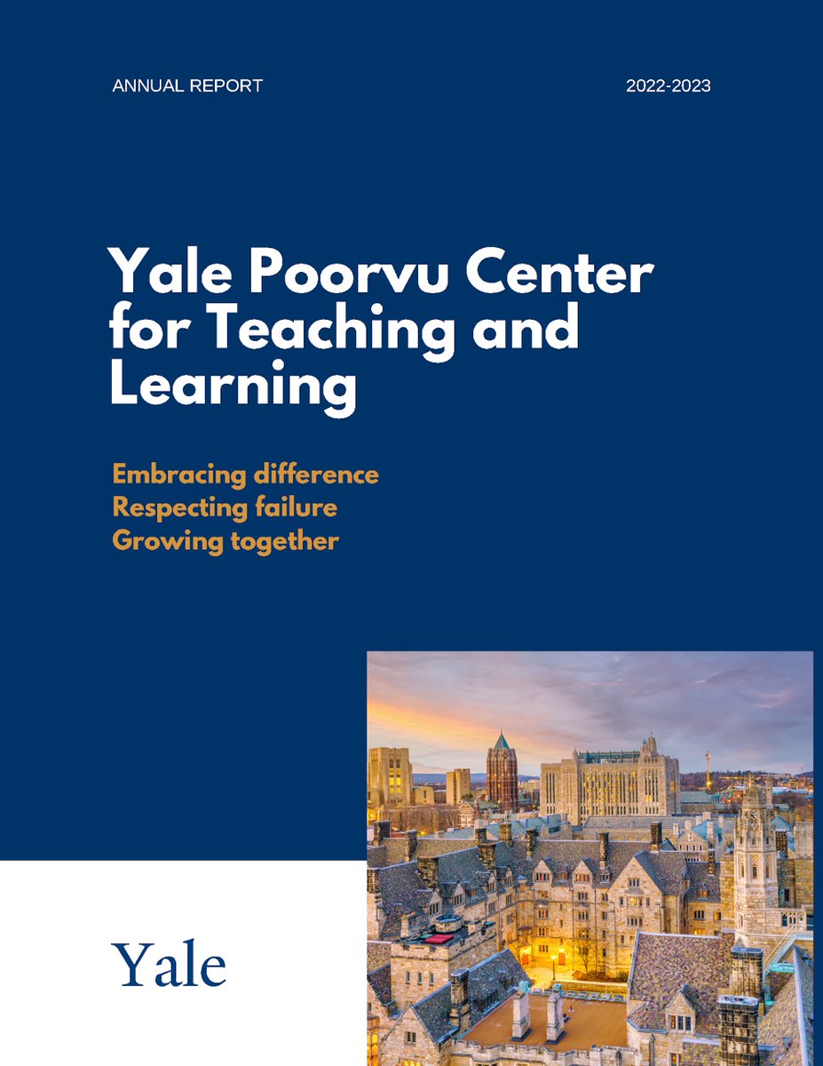 We're delighted to share highlights from 2022-2023 academic year. In a world of change &amp; uncertainty — from Covid-19 to AI — we support students &amp; faculty w/ resilience, flexibility, &amp; collaboration. We invite you to read &amp; connect with us!

Annual Report: poorvucenter.yale.edu/News-Annual-Re…