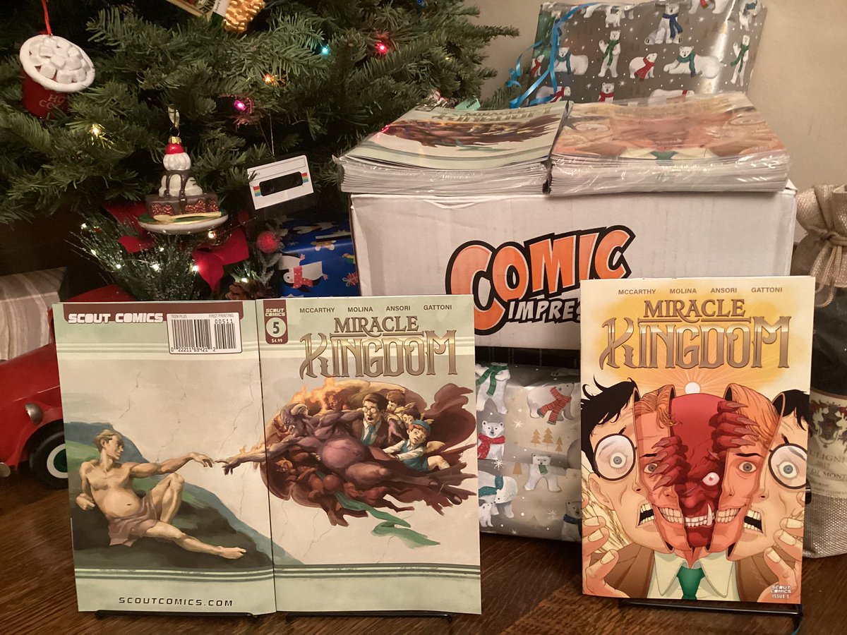Christmas arrived early! Gorgeous wraparound cover by Alonso and mesmerizing variant by @martinmorazzo. Issue 5 coming in Jan. from @ScoutComics. Now to get these comps on Santa’s sleigh for Alonso, Martin, @LetteringBear and @ansori_ichsan.