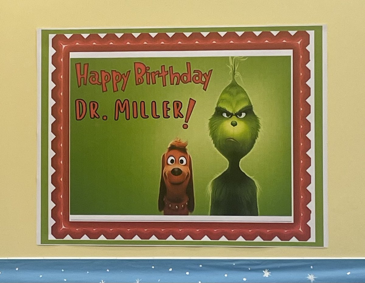 Thank you everyone for the birthday wishes! 🥳🥳 I learned today I share the same birthday with Leo and Kenzie in @MrsFiliaggi room! Thank you K Team for the banner:) Shout out to @KOAikenElemMrT for being by bday buddy all these years! @Avonworthschool #Grinchismyhero