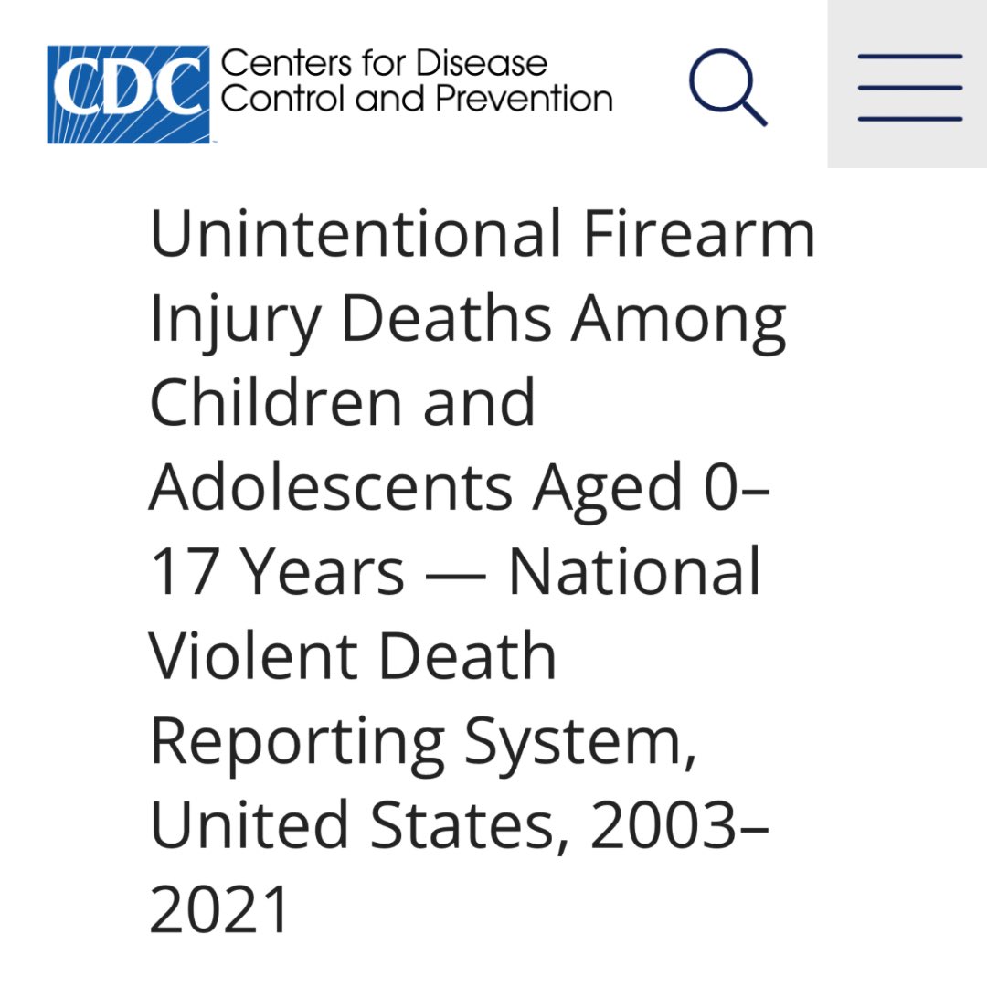 The @CDCgov released a study that showed the number of unintentional gun deaths reached a 20-year high in 2021, the last year for available statistics. “Unintentional injury is a leading cause of death among U.S. children and adolescents aged 0–17 years, and firearms are a…