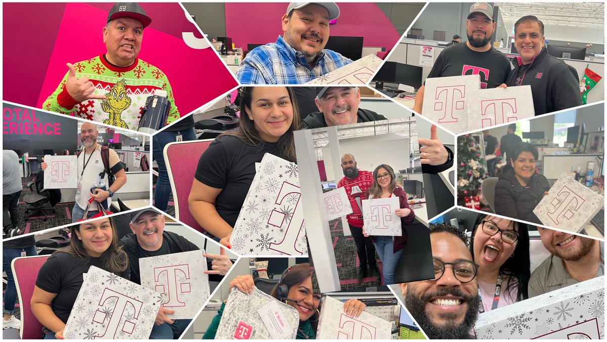 Holiday cheer was EVERYWHERE today at the Mission CEC handing out gifts to our @MissionTXperts from Juan Freier AKA @JonFreier ! Everything’s bigger in STX, including the smiles! 🎄🎅🏽 @Aejaz_H @TMobile @m_wan4life @ChrisShepard001 @GarzaMichaelr Happy Holidays!