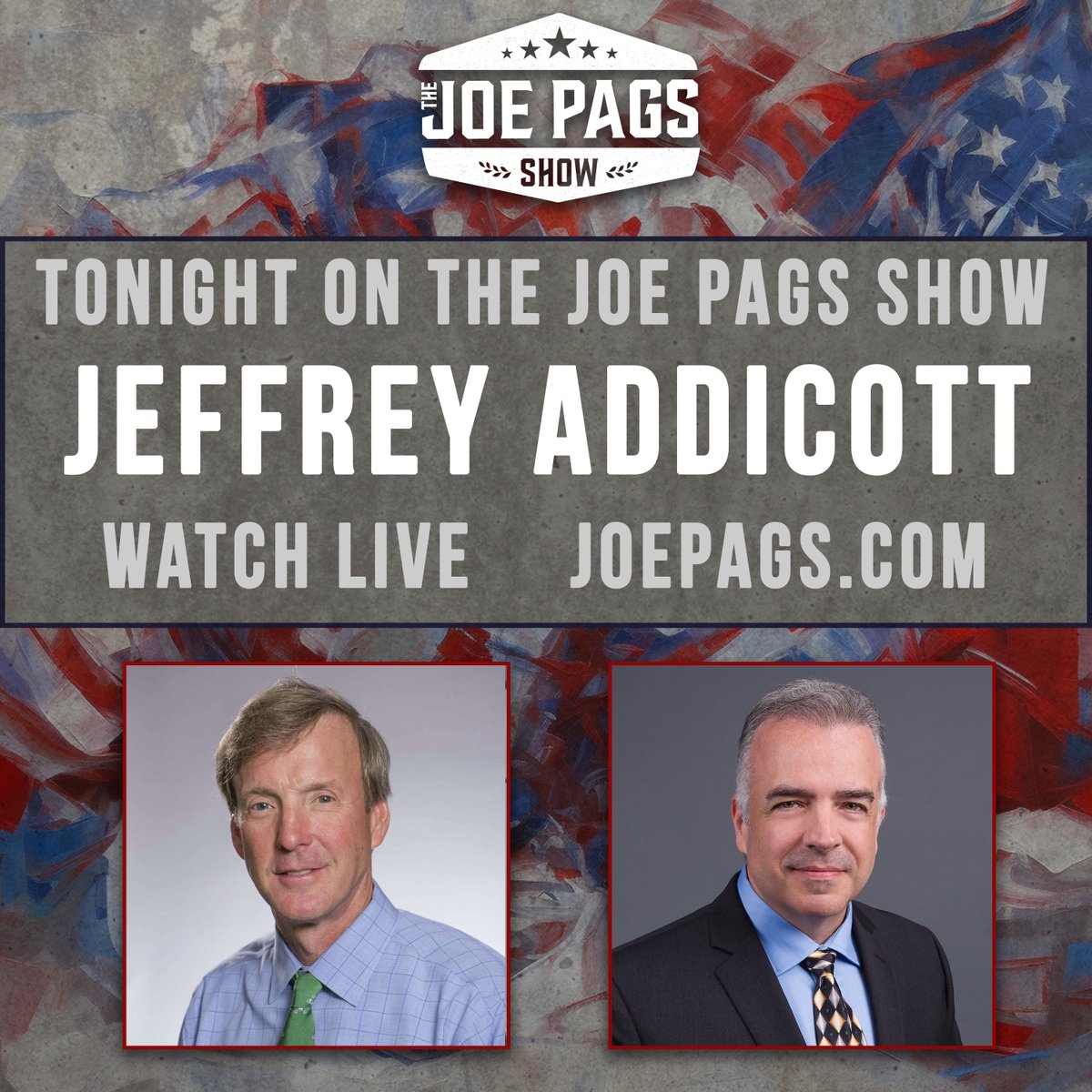 UP next -- the latest on Israel v Hamas and Ukraine v Russia with LTC Jeffrey Addicott. Get to joepags.com and click on Watch Now!!