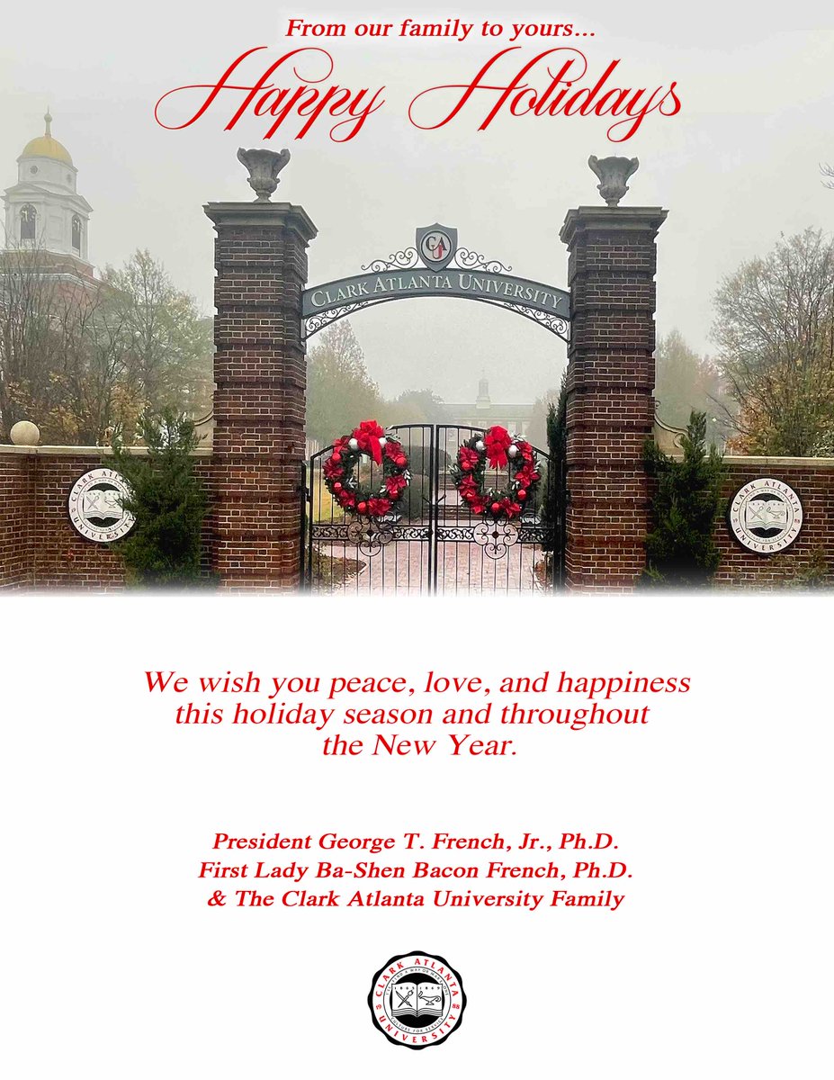 Warm wishes from Clark Atlanta University this holiday season! May the joy of the holidays fill your heart with peace and happiness. ✨🎄 #CAUHolidayGreetings #CAU #PantherPride