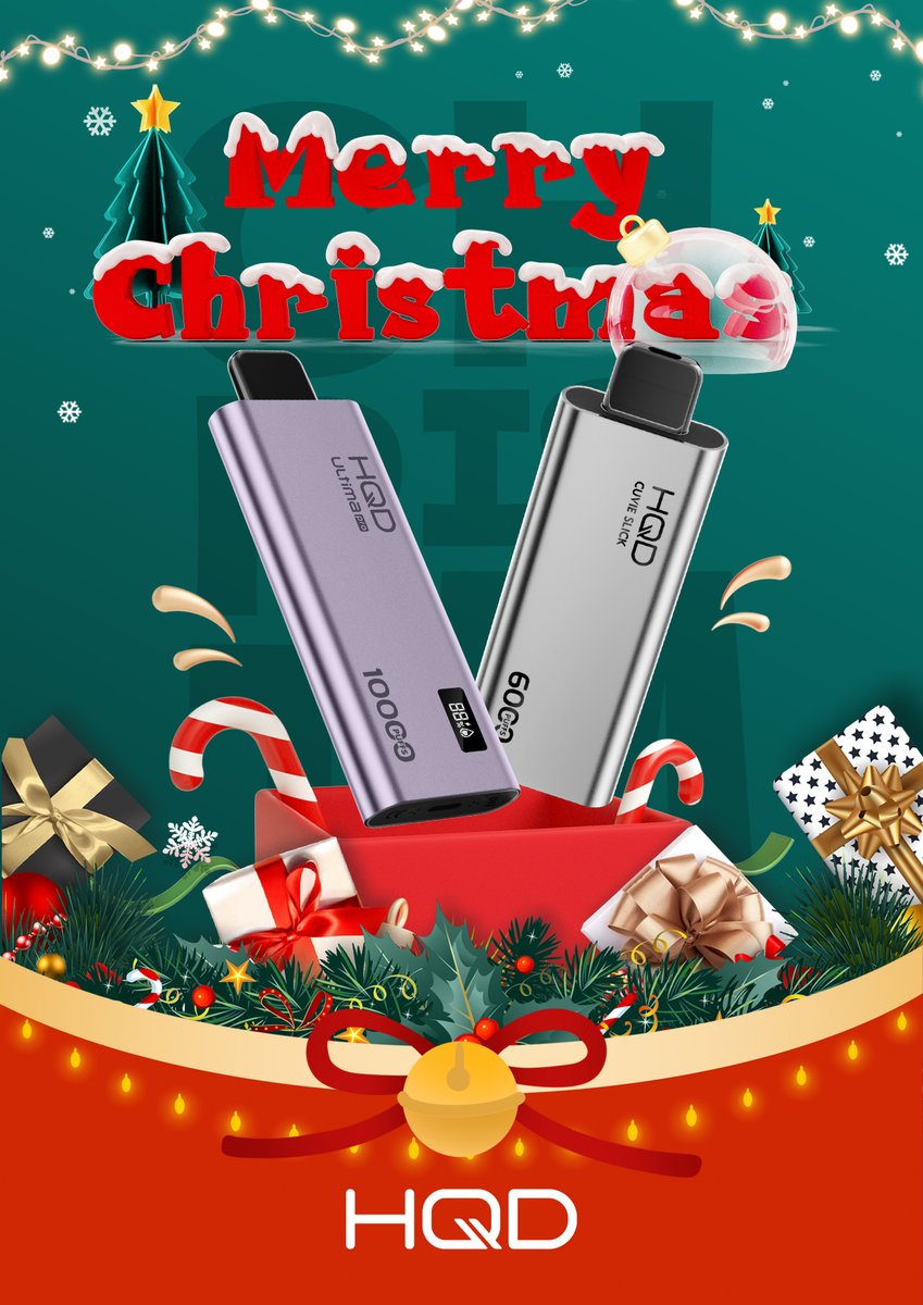 Merry Christmas. May the spirit of Christmas bring you and your family hope, love, and happiness. HQD will always stay with you sweetness, happiness with freshness.#8615815519960 #hqd #christmas #cheering #christmastree #chrsitmasday #happynewyear #hqdtech #susan #vape #promotion