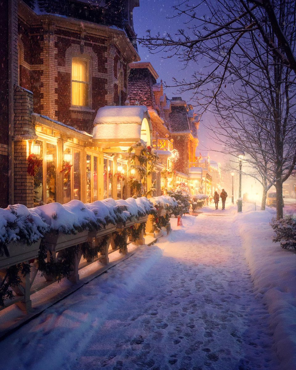 Winter walk at night Ontario, Canada 📷by Argen Elezi @argenel